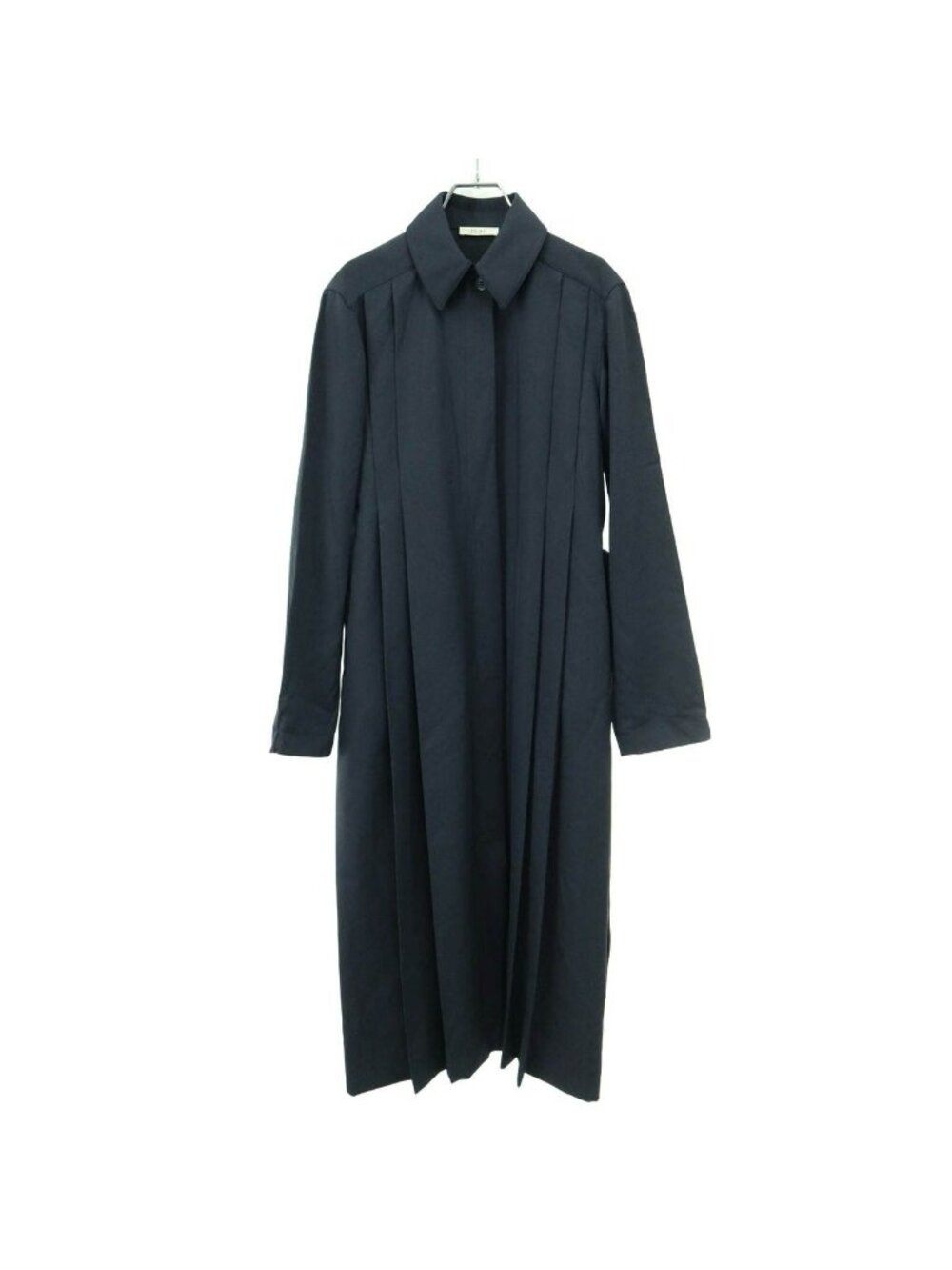 Celine by Phoebe Philo Belted Wool Long Coat 2 Charcoal Blue 34